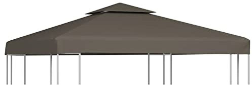 Chenshu Pavillon-Dachplane mit Kaminabzug, Ersatzdach Pavillon, Dach Für Pavillon, Pavillondach, 310 g/m² 3x3 m Taupe