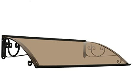 Pensiline Bellhouse Auvent en Fer Modèle Ricciolo Classica - P100cm x L 150cm - Bronzé (Fumé)