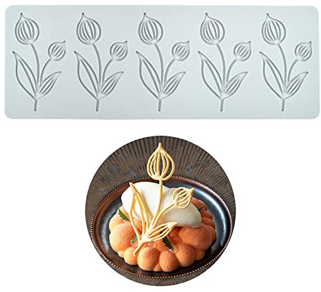 Moldes de silicona para tartas de flores de tulipán, moldes de arcilla para fondant
