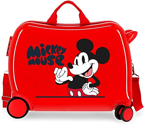 Disney Mickey Mouse Fashion Maleta Infantil Rojo 50x39x20 cms Rígida ABS Cierre de combinación Lateral 34L 1,8 kgs 4 Ruedas Equipaje de Mano