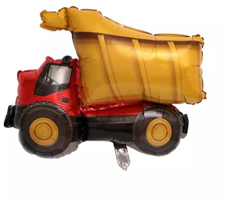Folienballon Fahrzeug Motiv, Lastwagen Baustellenfahrzeug, ca. 79 x 66 cm - Party Luftballon Auto Geburtstag Deko Dekoration bunt Kindergeburtstag Helium Heliumballon XXL Ballon Baustelle Bauarbeiter