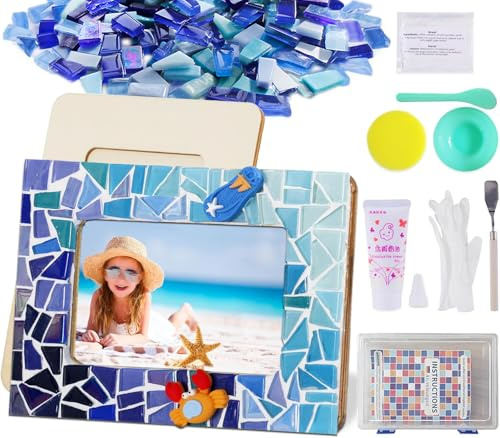 AiYoYo DIY Fotorahmen Bastelset Geschenke für Erwachsene Mosaik Bilderrahmen Kreatives Basteln Geburtstagsgeschenk