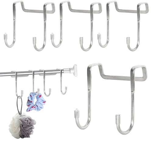 Tibapla 4 Pezzi Ganci per Asciugamani, Appendi Accappatoio Acciaio Inox, Gancio Doccia, Appendiabiti Individuali per Porte, Bagno e Cucina