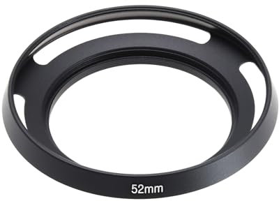EMSea - Parasol de lente (52 mm, compatible con FUJINON XC15-45 mm, F3.5-5.6 OIS PZ, objetivo compatible con Fuji Fujifilm X-A5 X-T100, agujero transparente, 49 mm, negro