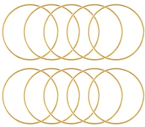 10 anelli in metallo per fai da te, decorazioni in macramè, per artigianato, decorazioni per matrimoni, acchiappasogni e fai da te, decorazione da tavola