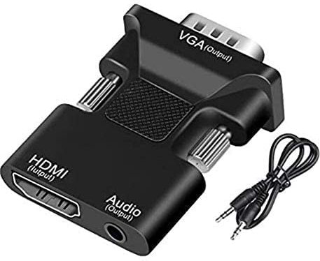 CMYDKOL HDMI to VGA Adapter, HDMI Female to VGA Male Converter with Full HD 1080p Audio Video Output, For TV Stick, Xbox, Roku, Computer, Laptop, PC, Monitor, Projector, Chromebook