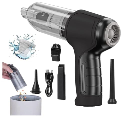 Wireless Handheld Car Vacuum Cleaner, With A Variety Of Suction Plugs Pc Cleaner High Security Vacuum For Carpet, Can Clean Keyboards,Sofas,Carpets,Black