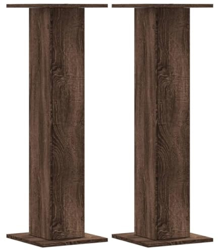 vidaXL Lautsprecherständer 2 STK., Hoher Boxenständer, Lautsprecherpodest für HiFi Heimkino Surround Sound, Verbessertes Audio-Hörerlebnis, Braun Eichen-Optik Holzwerkstoff