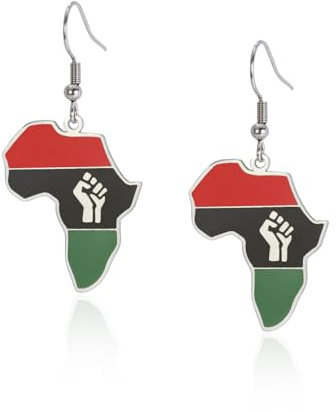 VASSAGO Halskette für Damen, Edelstahl, Afrika, Landkarte von Afrika, Kontinent, Hip-Hop, Geschenk für Männer, Edelstahl, ohne Edelstein, Edelstahl, Kein Edelstein