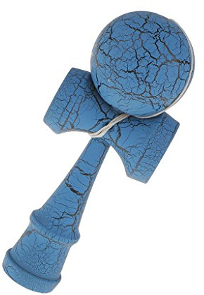 Courtieyeardceastea Wooden Crack Paint Kendama Toy Skill Ball Kids Sport Party Game Blue & Black Blue Black