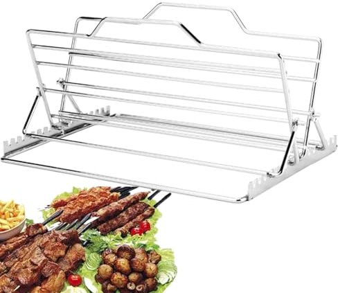 Rôti à la dinde, Rôti au poulet,Support à viande pliable - Grille à rôtir pour cuisson à rôtir, étagère à viande en acier inoxydable gadgets de cuisine pour fours, fumeurs