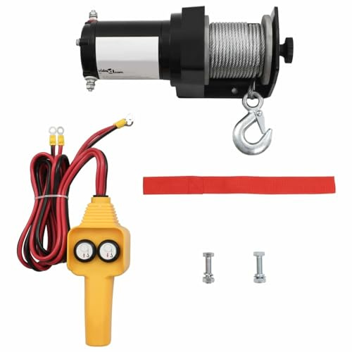 ShGaxin Cabrestante eléctrico con Mando a Distancia 12 V 907 kg, Polipastos Electricos