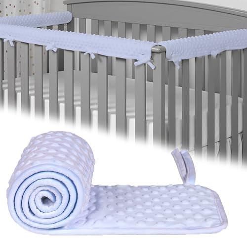 DXIA 3 Pièces Protection Rembourrée pour Rail de Berceau, Tours de Lit pour Tout-Petits, Contour de lit Bebe, Universel Couvre-Rail de lit de Bébé, Gaine de Sécurité Autour du lit Barrière, Bleu