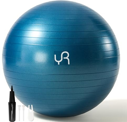 RYTMAT Anti-Burst-Yoga-Ball, 55 cm, extra dick, Gymnastikball mit Inhalationsschlauch, rutschfester Gymnastikball für Yoga, Pilates, Arbeitsbälle, Stuhl für Balance-Rumpftraining