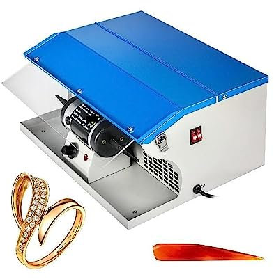 Esmeriladora de Banco, Máquina pulidora de joyas de 200 W, colector de polvo con mesa de luz for fabricación y mantenimiento de metales de joyería, para moler, pulir y taladrar