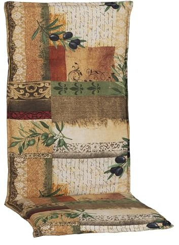 Beo® Hochlehner Gartenstuhlauflagen Glasgow | Waschbar | Atmungsaktive Sitzkissen Outdoor | Made in EU | Öko-Tex Standard | UV-beständig | 120x48cm | 5cm Dicke Polsterung