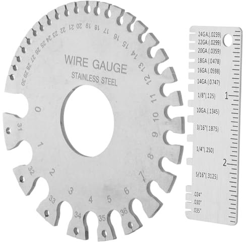 Zerodeko 2pcs Stainless Steel Dual Sided Wire Gauge Cable Thickness Gauge for Welding