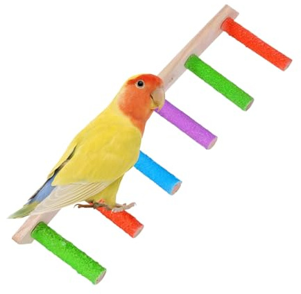 Vogelleiter, Kletterleiter aus Holz, robuste multifunktionale Krallenschärfwerkzeuge, interaktives Kistenzubehör für Sittiche, Sittiche, Sittiche, Lovebird, stabiles Design für Übung