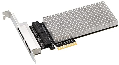 Wrtysully Scheda di Rete PClE X4 Scheda di Rete I225 2.5G Gigabit Adattatore per Scheda Ethernet RJ45 Un 4 Porte Scheda di Rete Desktop