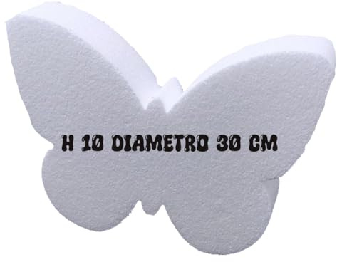 Base per Torta in Polistirolo a Forma di Farfalla, 30 cm x 10 cm, Bianco