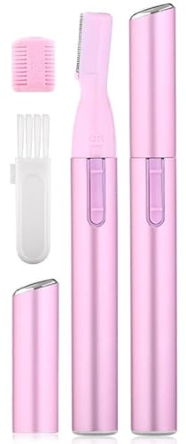 Tondeuse Visage Sourcils Électrique Femme, Tondeuse à Sourcils Femme, Rasoir Visage Femme Electrique Rechargeable, Rasoir Électrique pour Sourcils/Visage/Lèvres/Bras (Rose)