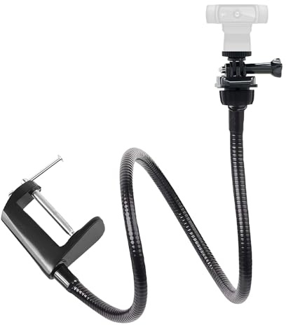 WIYETY Supporto per webcam, 66 cm, regolabile a collo di cigno, per fotocamere Logitech C920 C922 x C930e C922 C930 C615 Brio, filettatura 1/4