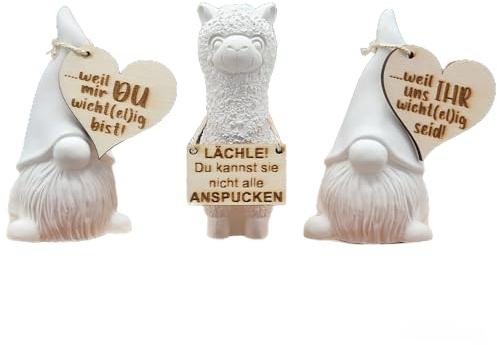 Generisch Wichtel Alpaka Lama Lächle du Kannst sie Nicht alle anspucken lustige Geschenkidee Freunde Deko Figur