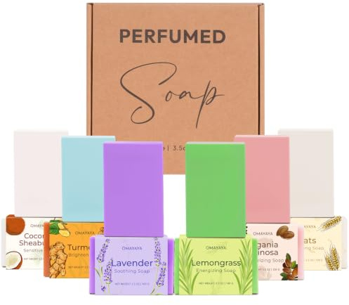 6Pcs Natural Soap Bars for Women & Men, Handmade Soap Set, Gentle Cleanse Moisturizing Nourishing Skin Bar Soaps for Body & Face, for All Skin Types, Gifts Idea, Gift for Her/Him/Self Care