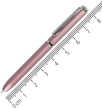 ONLINE Mini Kugelschreiber Rose – Portemonnaie Kuli mit Drehmechanik & Metallclip I 8 cm Miniatur-Kugelschreiber mit D1-Mine, Schreibfarbe Blau I Stylischer Mini-Kuli in Rosa für unterwegs