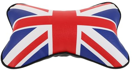 Yardwe Autositz Nackenkissen mit Britischem Flaggenmuster aus Kunstleder und Pp Ergonomisch Gestaltet mit Abnehmbarem Bezug für Zuhause und Autofahren