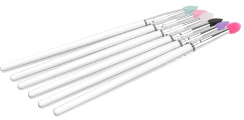 MUSISALY y Aplicación Precisa para Sombra de Ojos Varios estilos Set de 6 Pinceles Mango Transparente de Plástico y Cerdas de Silicona, Diseño Portátil Varios estilos para Uso Color Aleatorio