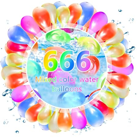 Water Balloons - 666 PCS Self Sealing Quick Fill Water Bombs | 10s Filling No Tying No Leaks for Kids Ages 3-10 Outdoor Garden Pool Party Summer Water Fights