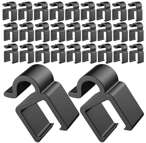 Ciieeo 60pcs Mic Stand Wire Clips for USB and Xlr Wires, Plastic Cable Organizers with Quick Clip Mount Design and Wide Silicone Lining, Adjustable Angles for Tidy Cable Management