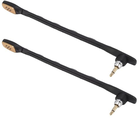 Ausla Mikrofon Passar för OFC 3,5 Mm Löstagbart Mikrofonbyte för Gamingheadset, Guldpläterad Kontakt, Brusreducering, Böjbar Bom, 2-pack för TR-spelare (Svart)