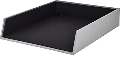 Rössler SOHO Briefablage A4 | Dokumentenablage A4 | Schreibtisch Organizer aus Papier | Ablagefächer stapelbar | Büro Organizer Schreibtisch Zubehör | 32 x 26 x 6 cm | 1 Stück | Farbe: Grau | Stone