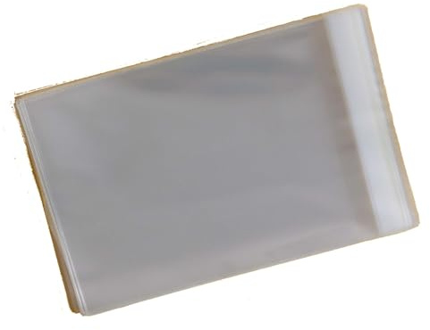 Celloexpress Cellophanbeutel, selbstklebend, A5, 157 mm x 210 mm (- 30 mm Verschlussbereich), 40 Micron, A5, 100 Stk. | Zellophanbeutel in Künstlergröße, 40 Mikron mit 30 mm selbstklebender Klappe, mittelgroß