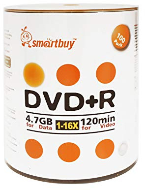 Smartbuy 600-disc 4.7gb/120min 16x DVD+R Logo Top Blank Data Recordable Media Disc