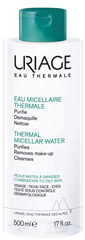 Uriage Acqua Micellare Termale per pelle da normale a secca - Viso e occhi - 3 in 1: deterge, rimuove il trucco e purifica - Profumazione fruttata e floreale