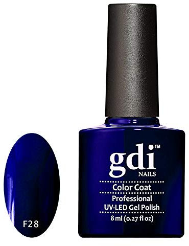 GDI Nails - F28 Navy Glory - Deep Dark Navy Blue Shade With Hint Of Purple - UV LED Soak Off Gel Nail Polish Varnish - Classic Range - 8ml - ***REQUIRE UV/LED LAMP TO CURE DRY GEL POLISH***