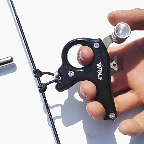 SHARROW Bogenschießen Daumen Freisetzung 3 Finger Bogen Freigabe Compoundbogen Release Aids (Schwarz)