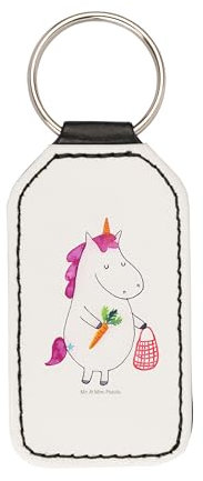 Mr. & Mrs. Panda Rechteckig Schlüsselanhänger Einhorn Vegan - Geschenk, Taschenanhänger, Unicorn, Einhorn Deko, Rohkost, Gesund leben, Schutzengel,