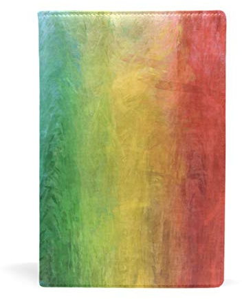 EZIOLY dehnbarer Buchumschlag in Regenbogenfarben, passend für die meisten Hardcover-Lehrbücher bis 22,6 x 14,5 cm, klebstofffreier Stoff, für Schulbücher Einfach anzubringen. Wash & Re-Use