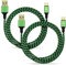 NITHO Câble Micro USB, [Lot de 2, 4M] Câble de Charge Rapide Micro USB pour Manette Xbox One, PlayStation 4 et les Appareils de Micro-B, Nylon Tressé Micro-B Câbles pour Tablettes/Smartphones - Vert