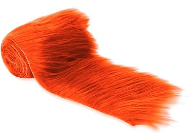 FabricLA Zotteliger Plüsch-Kunstfellstreifen, Kunstpelz für Zwerge, Cosplay und DIY-Projekte, 10,2 x 152,4 cm, Orange