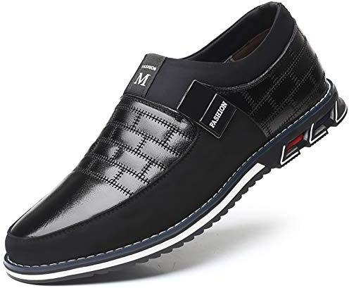 COSIDRAM Mens Casual Shoes Dress Sneakers Slip on Lightweight Black 8.5