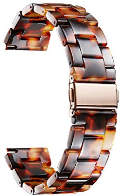 BINLUN Cinturino per Orologio in Resina Donna 12 14 16 18 20 22mm, Cinturini di Ricambio per Uomo Smartwatch 14 Colori, Cinturino in Plastic 18mm, Ambra