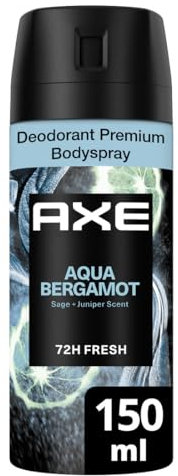 AXE - Déodorant Homme Aqua Bergamot - Collection Prestige - Spray Anti-transpirant - fraîcheur 72h non-stop - parfum sauge et bergamote - 150ml