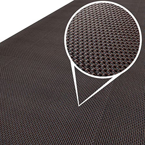ANRO Läufer In-/Outdoor Teppich wasserfest Balkon Teppich auch für Balkon und Terasse Flur Bodenmatte wetterfest Dunkelbraun Abwaschbar 100 x 67cm