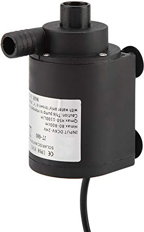 Pompe à Eau Submersible, Pompe à Eau Submersible Solaire sans Balais DC 6-24v à Faible Bruit pour Aquarium Rocaille Fontaine d'eau Courante Circulation d'eau Refroidissement par Eau