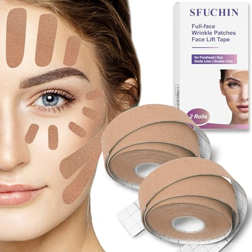 Patchs faciaux – Patch anti-rides – Ruban adhésif de levage pour le visage – Anti-rides non invasif – Multifonctionnel haute élasticité pour le front, les yeux, le visage, le cou, les lèvres, les